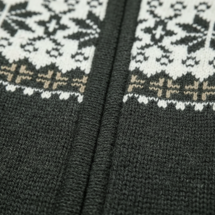 Men Nordic Full Zip Cardigan Sweater