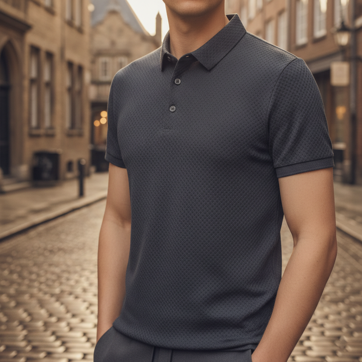 Men’s Textured Knit Polo Shirt