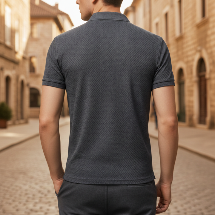 Men’s Textured Knit Polo Shirt
