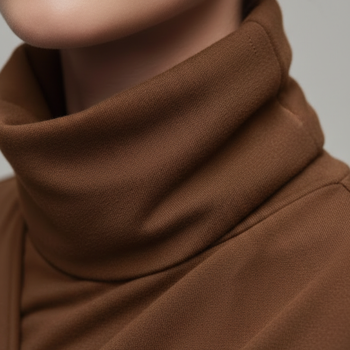 Robe longue pour femme à manches longues en rayonne plissée asymétrique