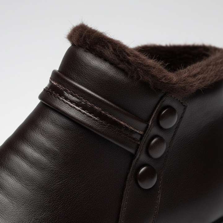 Women Orthopedic Synthetic Leather Fur Wedge Boots