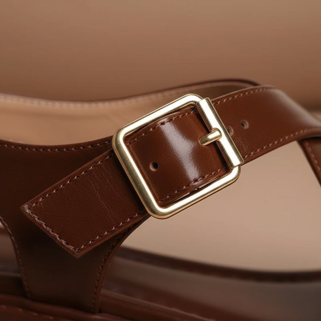 Women’s Orthopedic Leather Cross Strap Sandals