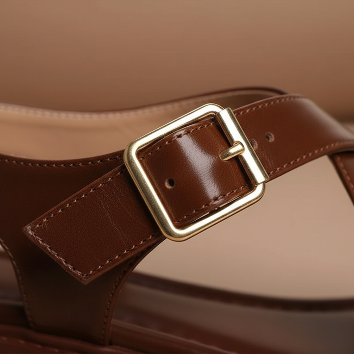 Women’s Orthopedic Leather Cross Strap Sandals