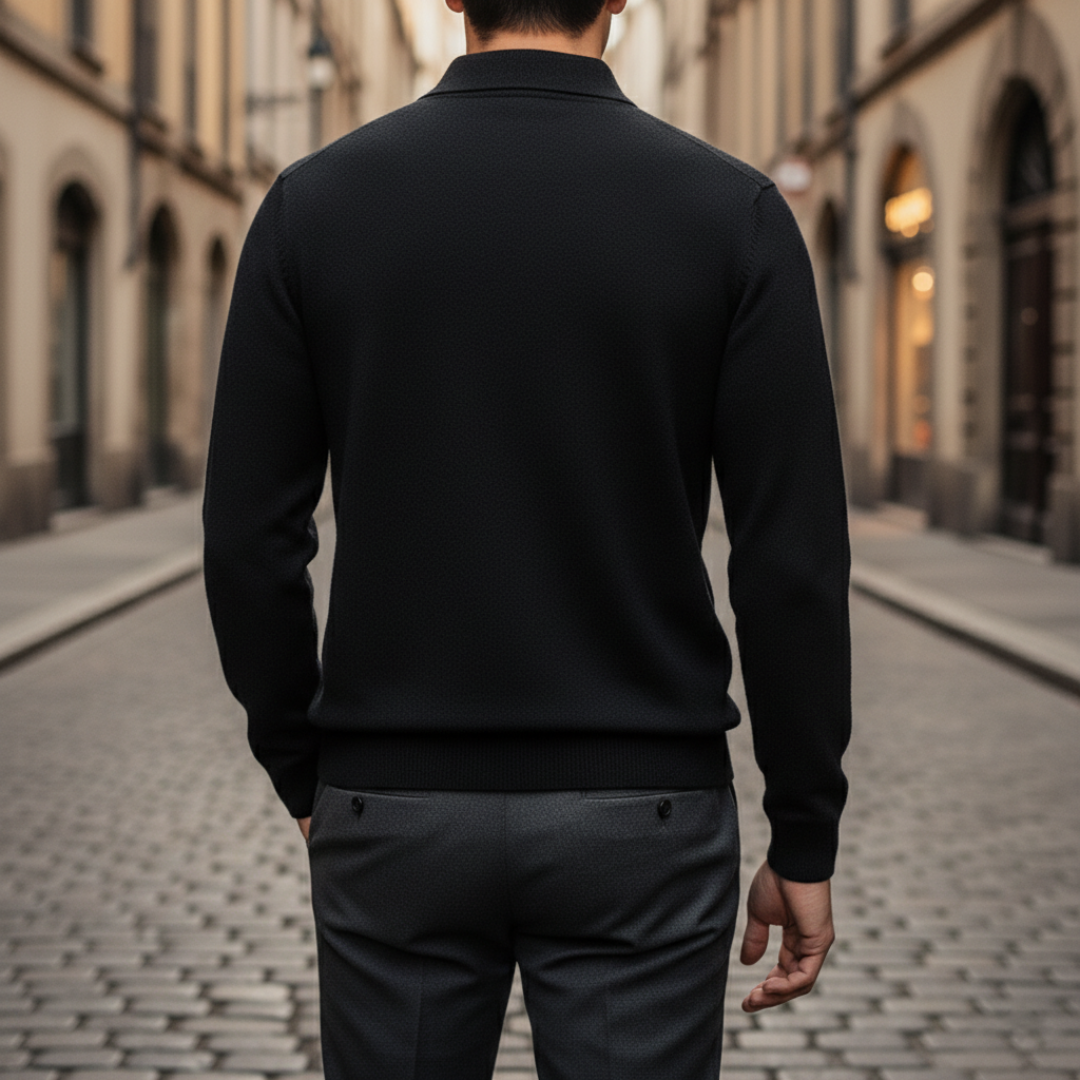 Men’s Knit Polo Shirt Longsleeve