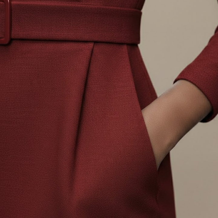 Women Black Pencil Dress Mock Wrap Neckline Three Quarter Sleeve