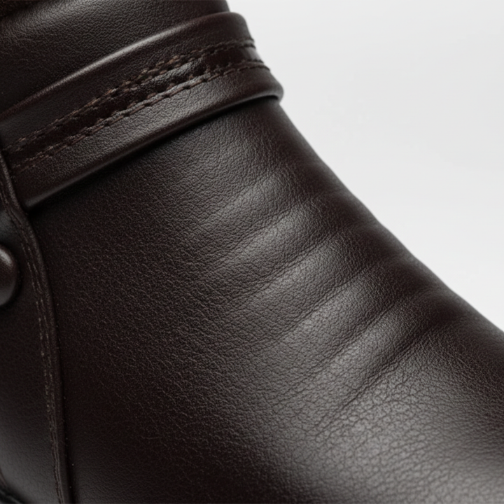 Women Orthopedic Synthetic Leather Fur Wedge Boots