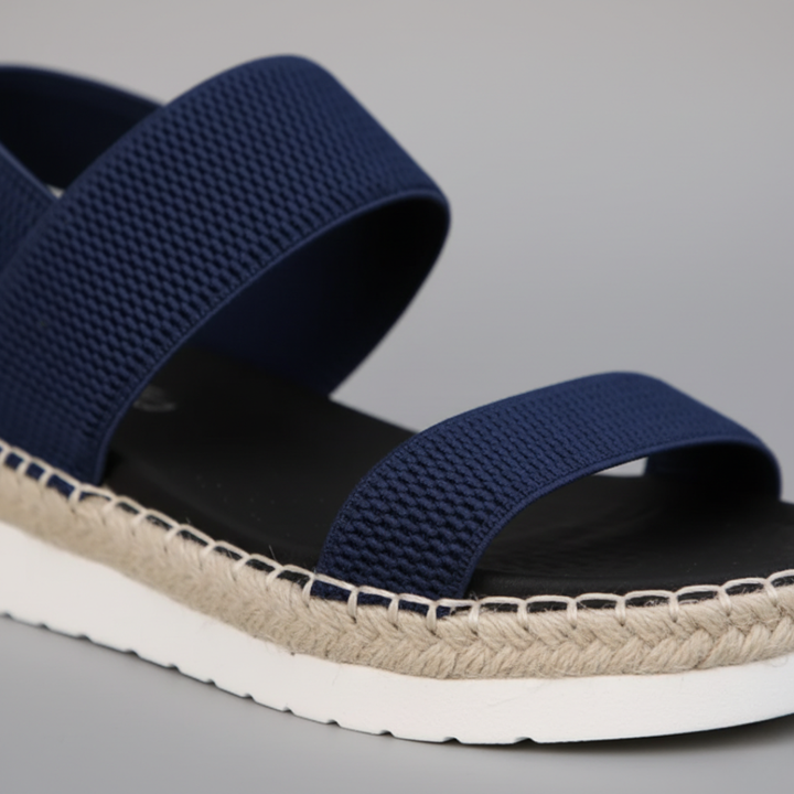 Women Orthopedic Elastic Fabric Cork Wedge Sandals