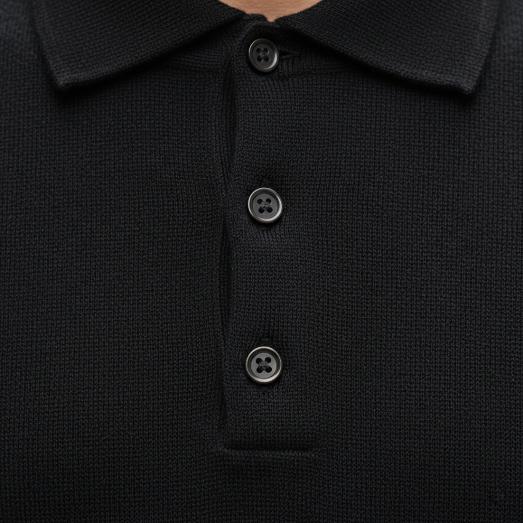 Men’s Knit Polo Shirt Longsleeve