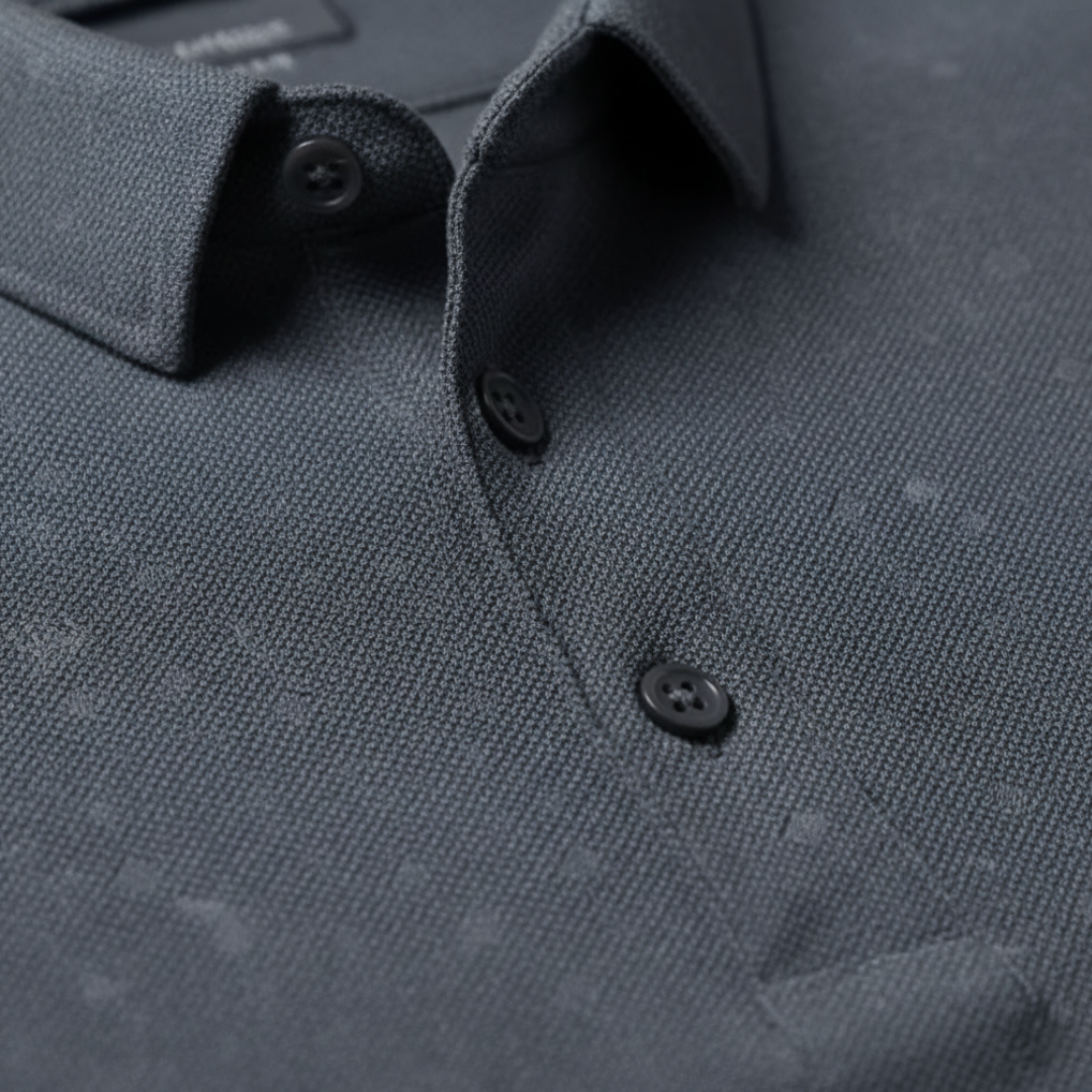 Men’s Textured Knit Polo Shirt