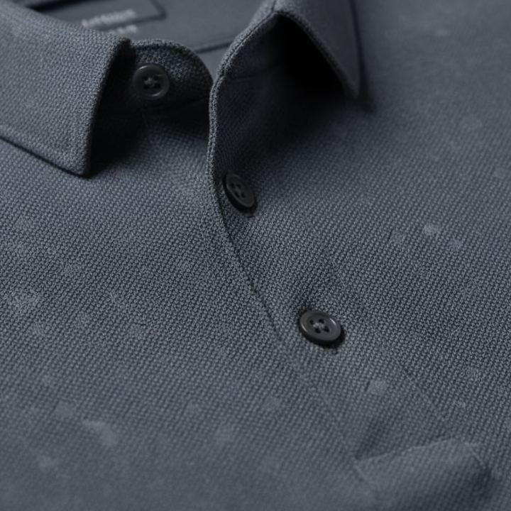 Men’s Textured Knit Polo Shirt