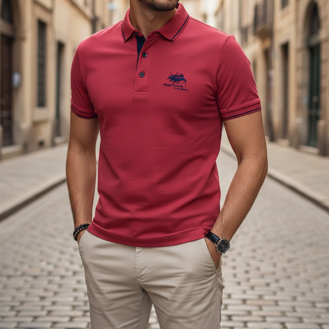 Men Embroidered Short Sleeve Polo Shirt