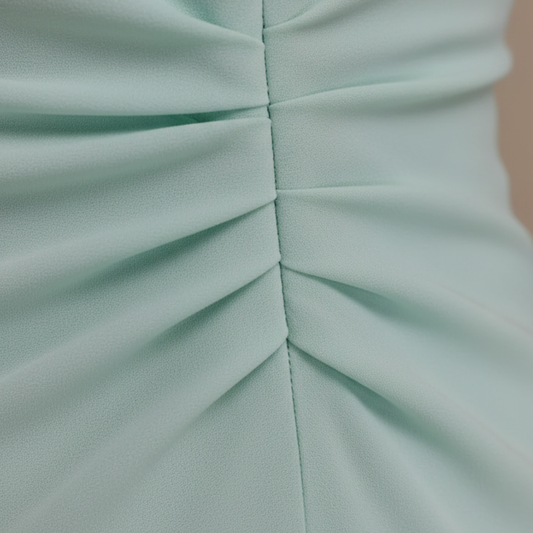 Robe longue froncée pour femme à col licou