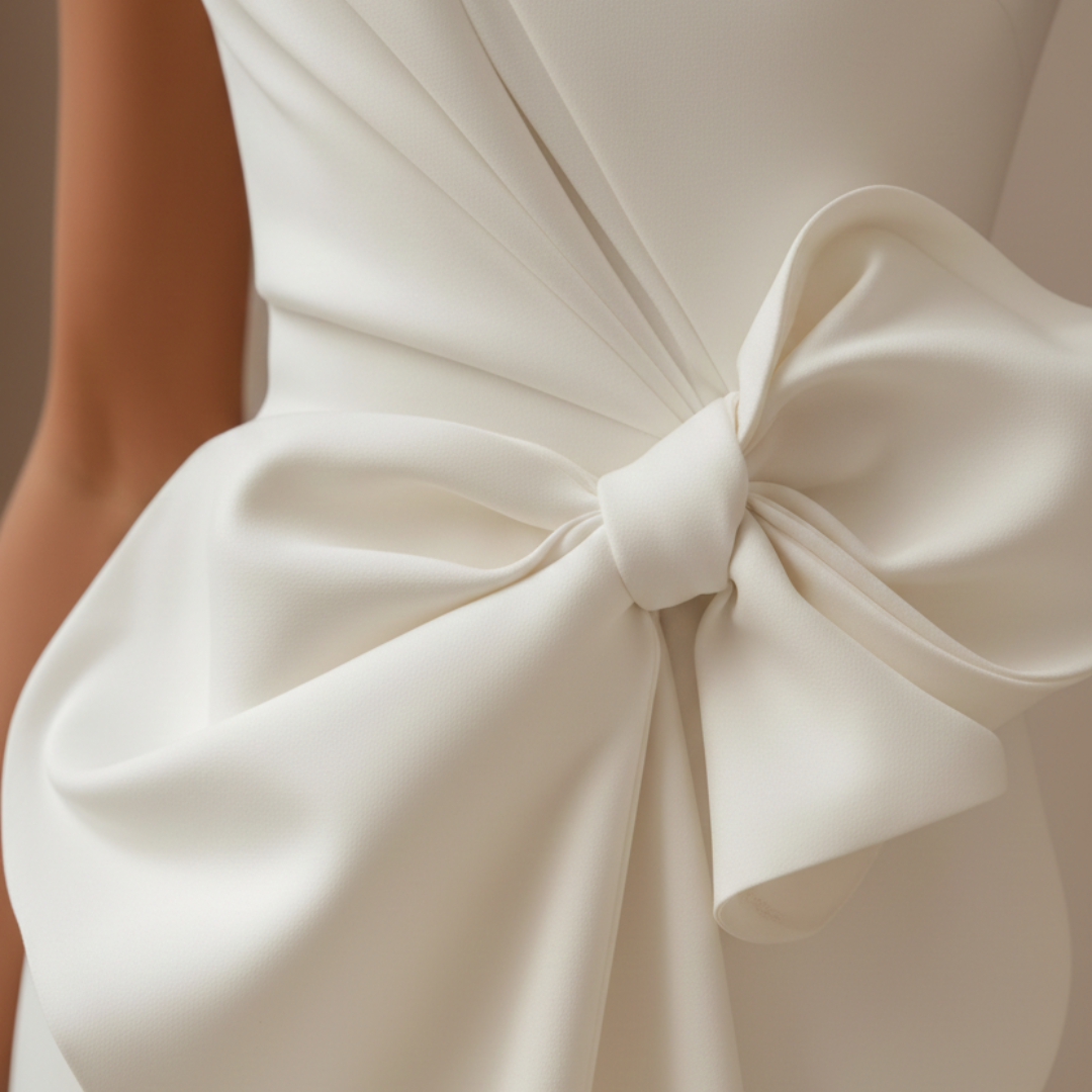 Cocktail Dress Sleeveless Midi Front Bow Womens