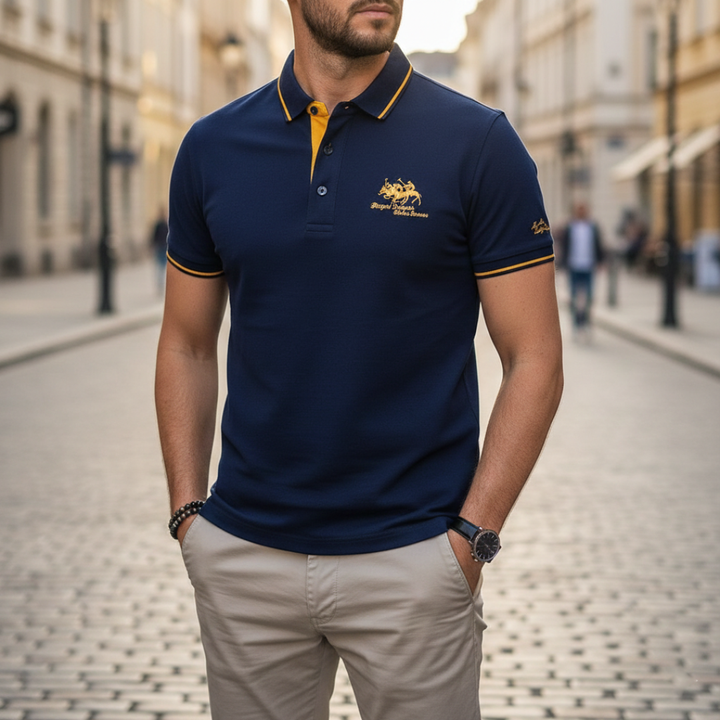 Men Embroidered Short Sleeve Polo Shirt