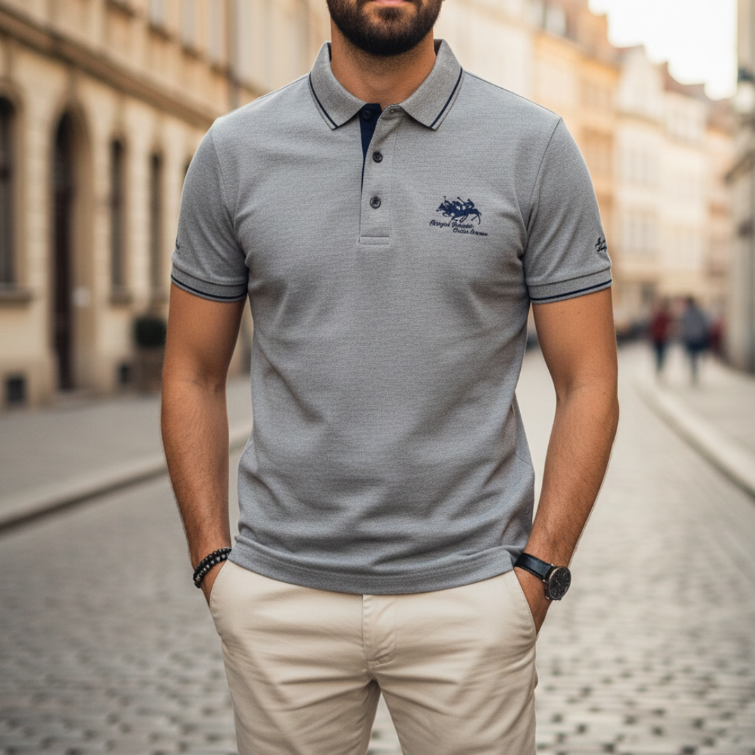 Men Embroidered Short Sleeve Polo Shirt