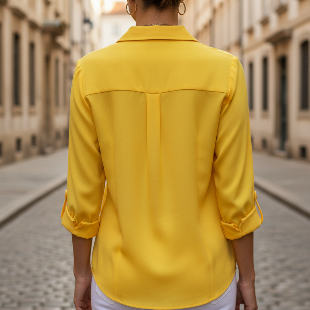 Women Chiffon Button Down Blouse