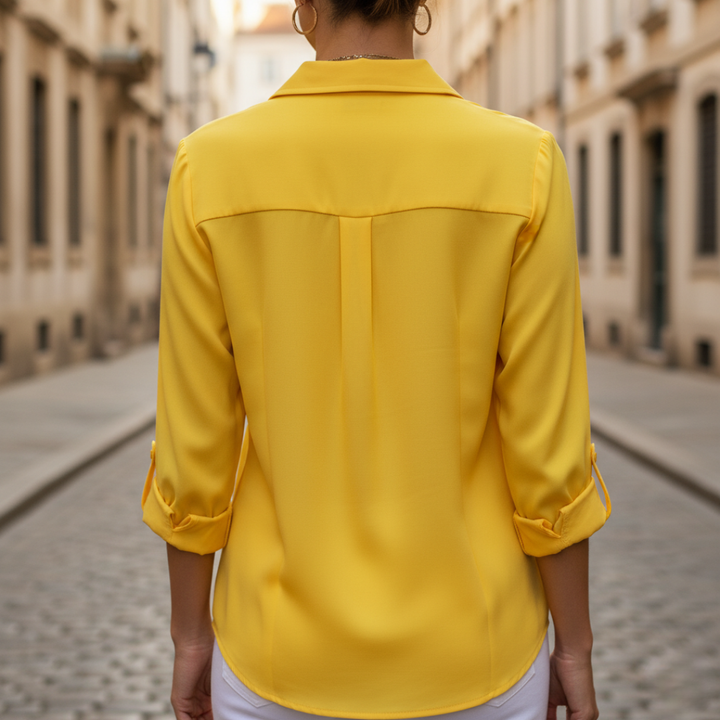 Women Chiffon Button Down Blouse