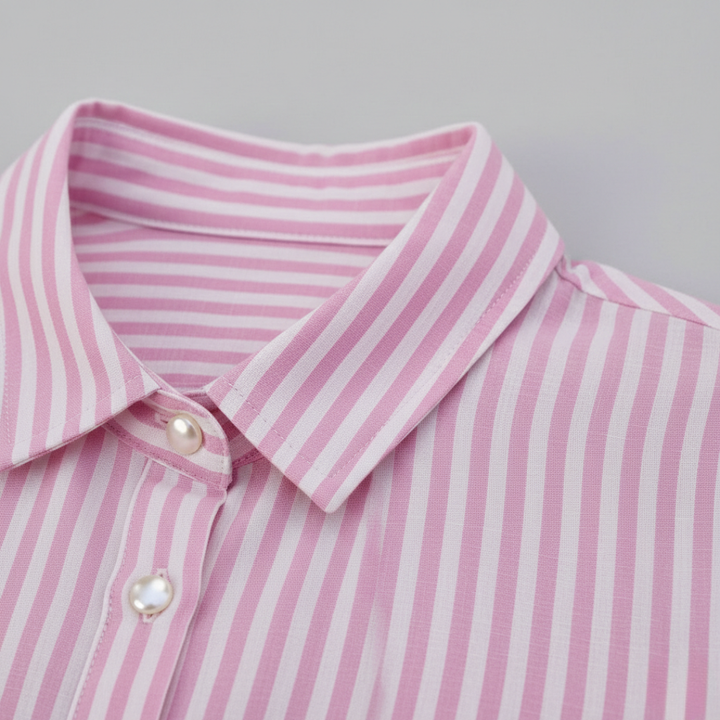 Shirtdress Tiered Button Front Striped Womens