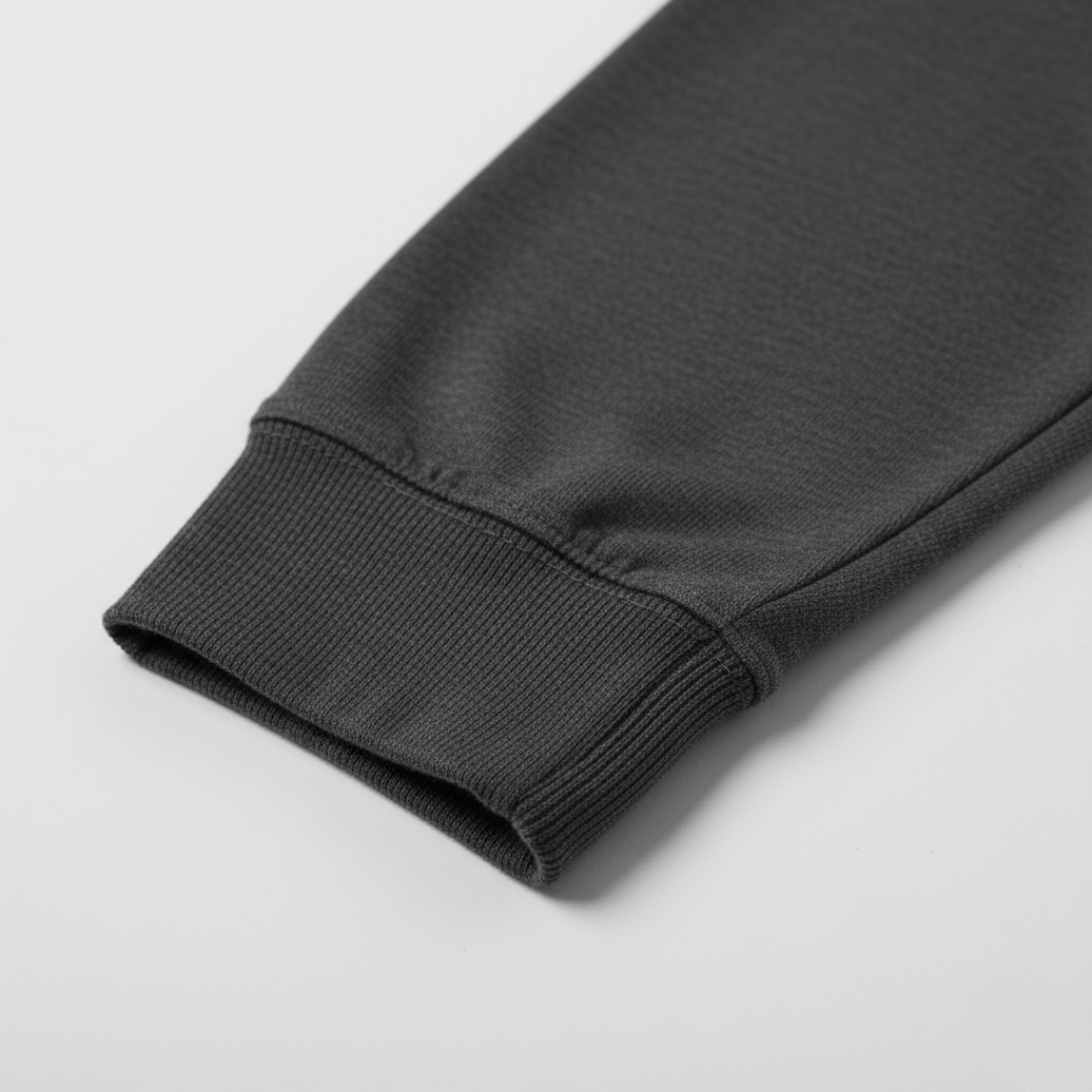 Men Ribbed Long Sleeve Polo Shirt