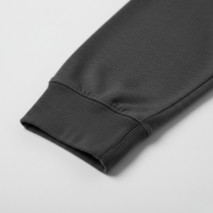 Men Ribbed Long Sleeve Polo Shirt