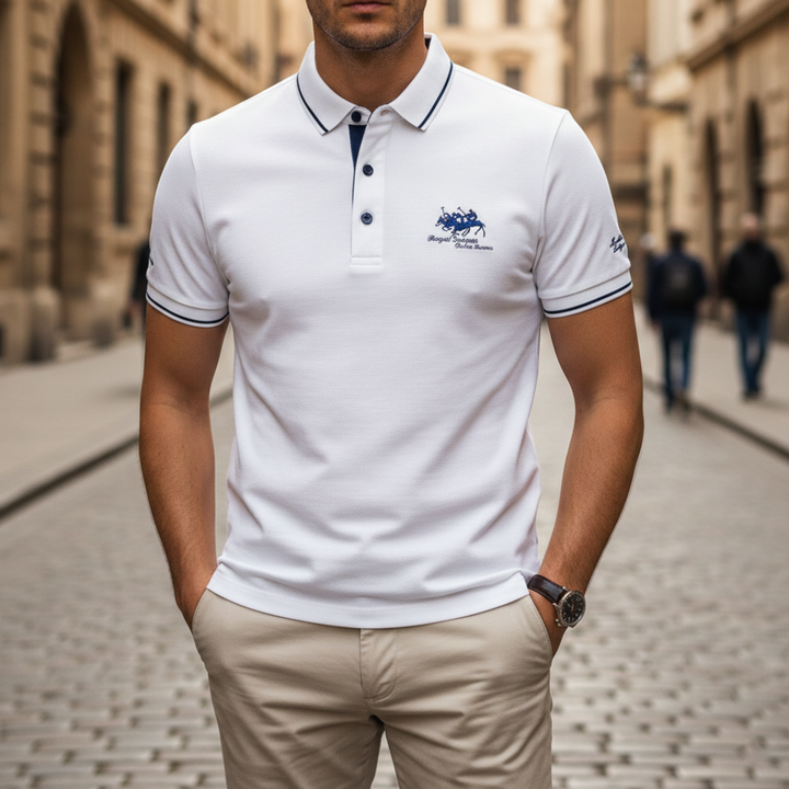 Men Embroidered Short Sleeve Polo Shirt