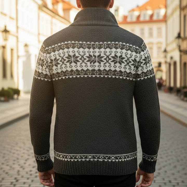 Men Nordic Full Zip Cardigan Sweater