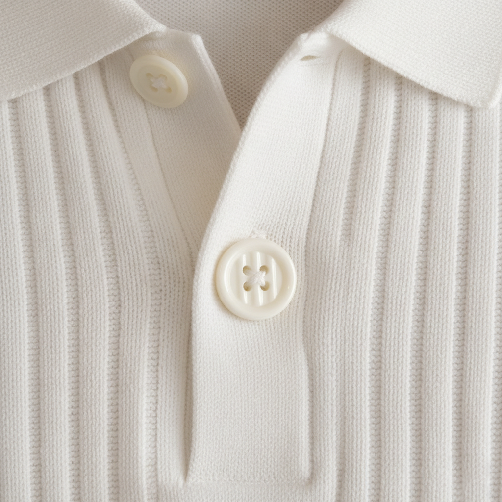 Men’s Ribbed Knit Polo Shirt