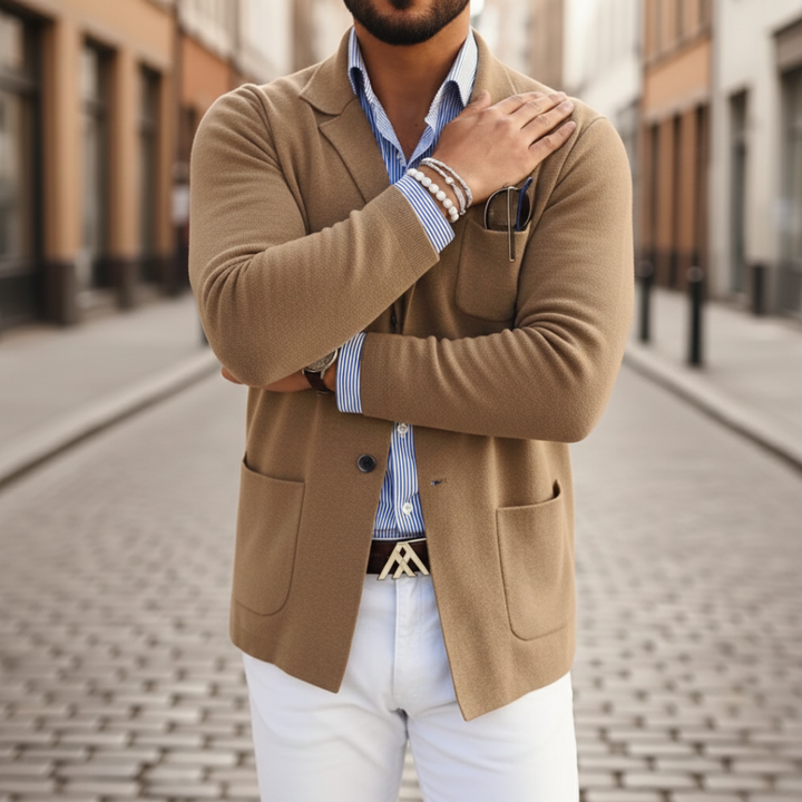 Men Knit Casual Button Blazer Cardigan