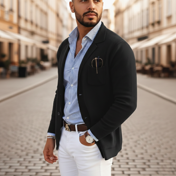 Men Knit Casual Button Blazer Cardigan
