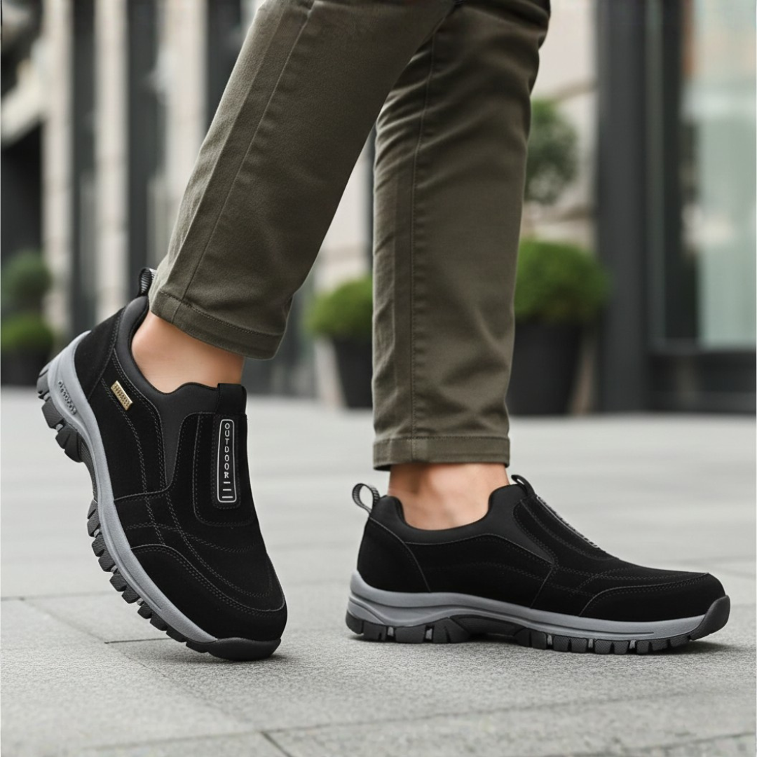 Men Orthopedic Synthetic Suede Slip On Walking Shoes