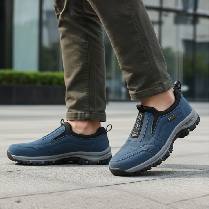 Men Orthopedic Synthetic Suede Slip On Walking Shoes