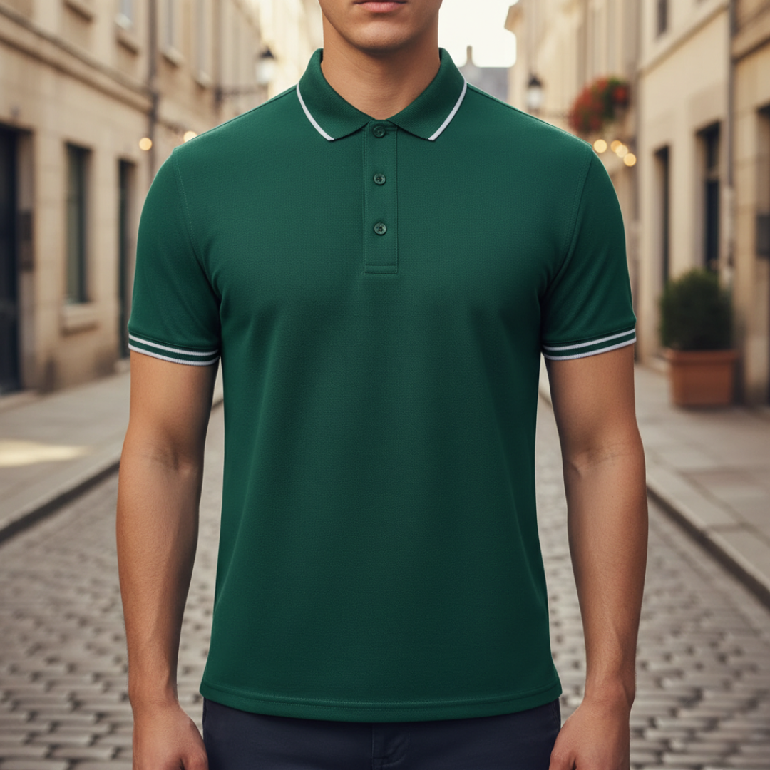 Men Tipped Short Sleeve Polo Shirt