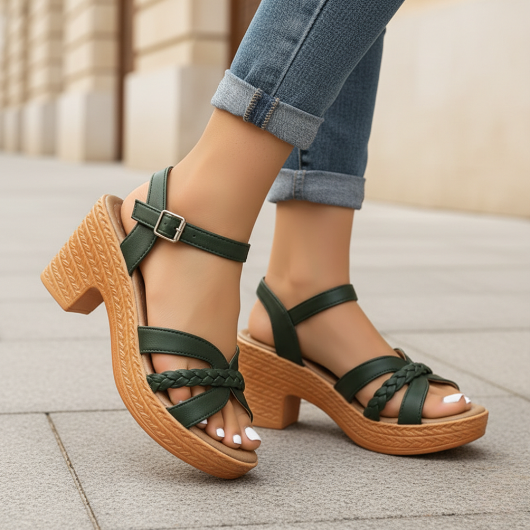 Women Orthopedic Synthetic Braided Wedge Sandals