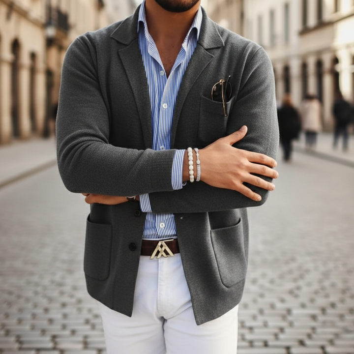Men Knit Casual Button Blazer Cardigan