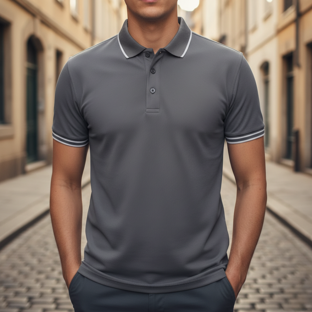 Men Tipped Short Sleeve Polo Shirt