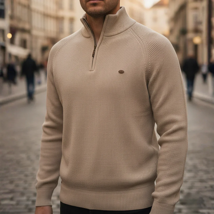 Men’s High Neck Half-Zip Sweater