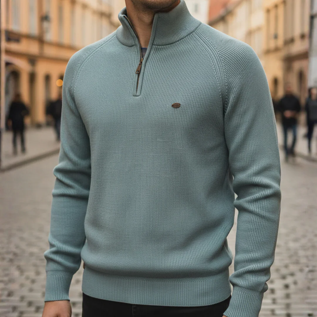 Men’s High Neck Half-Zip Sweater