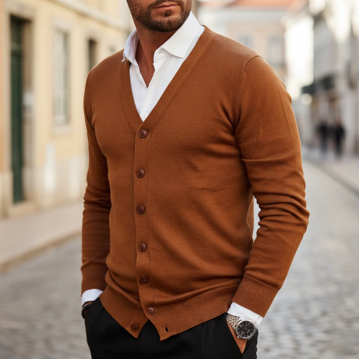 Men’s Mixed Fabric Cardigan