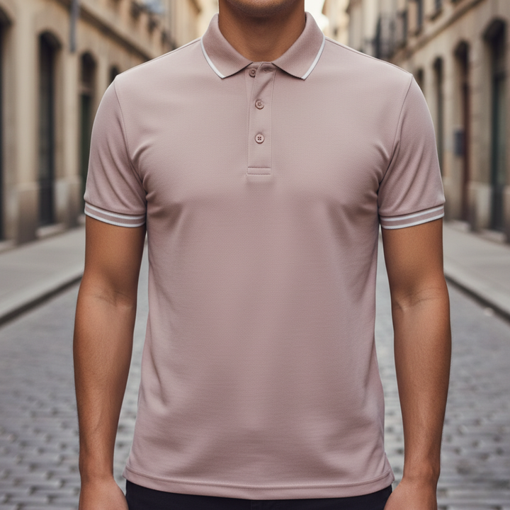 Men Tipped Short Sleeve Polo Shirt