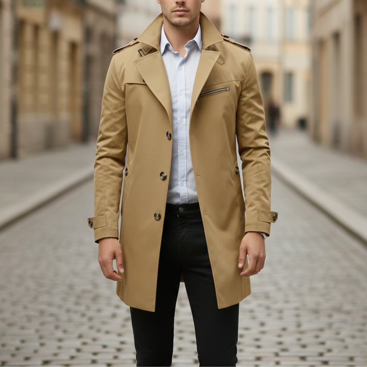 Men Slim Fit Trench Coat