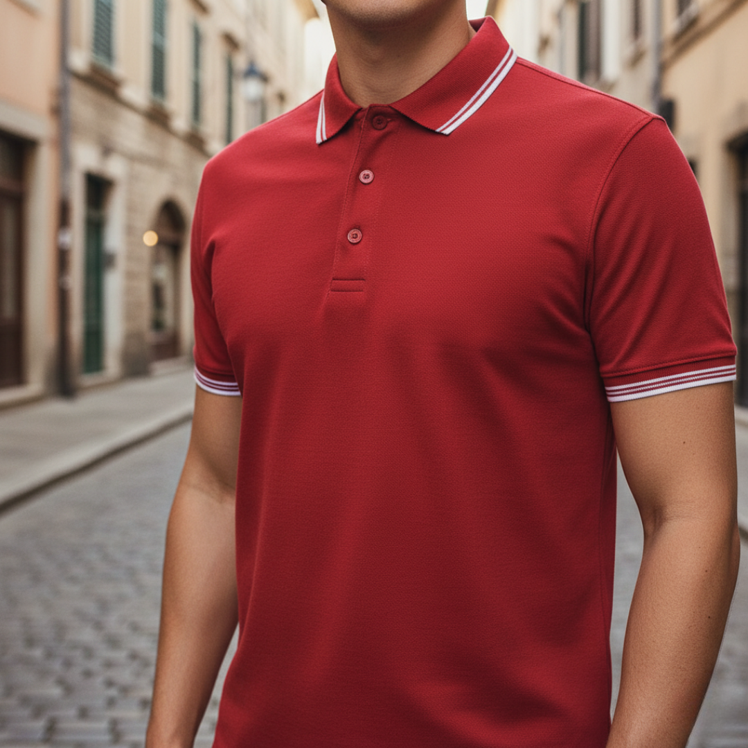 Men Tipped Short Sleeve Polo Shirt